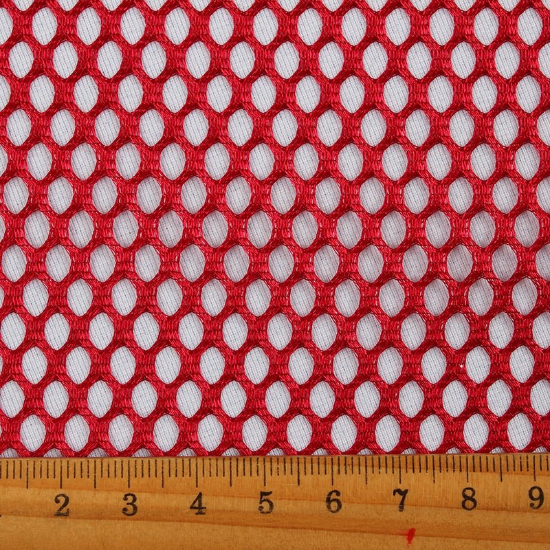 100D polyester tricot big eye hole knitting diamond strong net mesh fabric for baby playpen and bags pocket poly fabric for sale