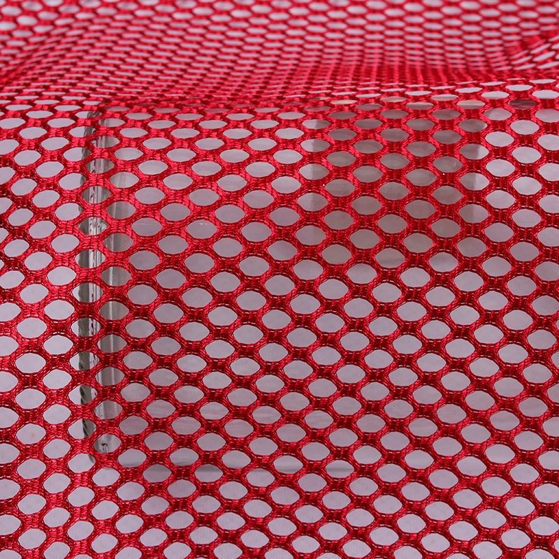 100D polyester tricot big eye hole knitting diamond strong net mesh fabric for baby playpen and bags pocket poly fabric for sale