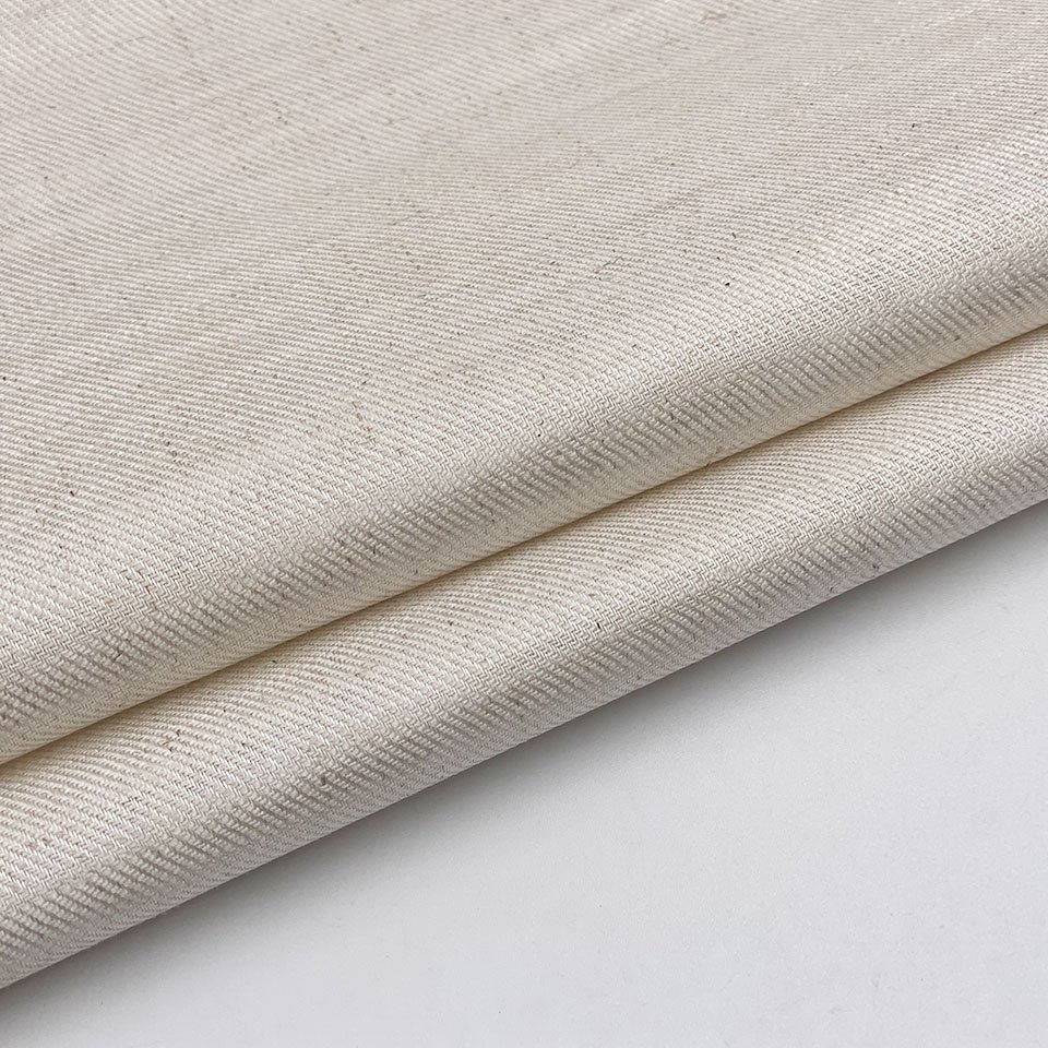 Stocklot soft stretch organic linen fabric roll natural washed linen rayon spandex blend fabric for dress clothes