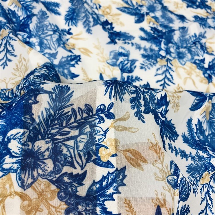HIGH FASHION polyester woven jacquard weave STRIPE CHIFFON PRINTED FABRIC FOR DRESS