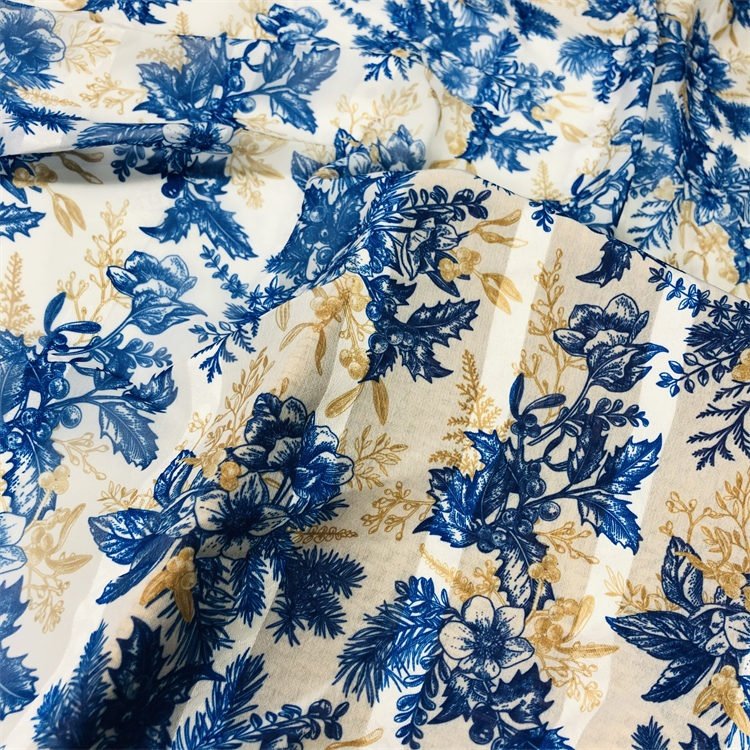 HIGH FASHION polyester woven jacquard weave STRIPE CHIFFON PRINTED FABRIC FOR DRESS