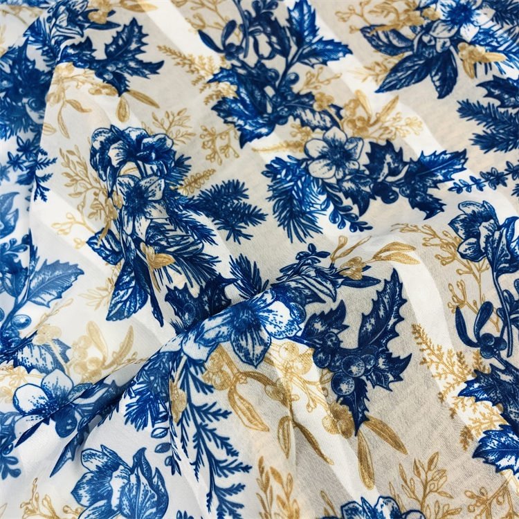 HIGH FASHION polyester woven jacquard weave STRIPE CHIFFON PRINTED FABRIC FOR DRESS