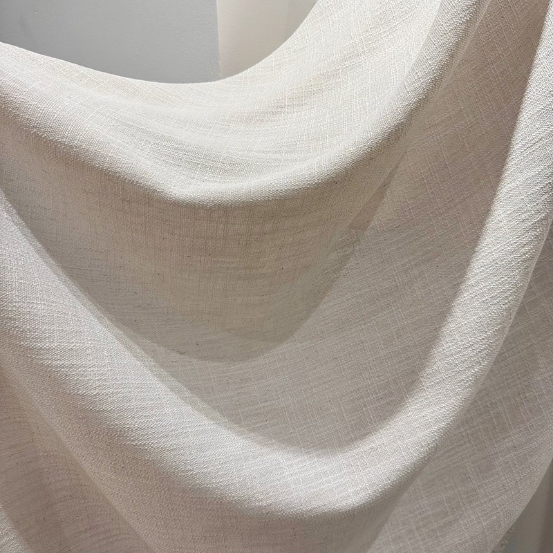 hot sale 90%Poly 10%Linen plain white linen stock fabric for curtain cushion cover and bed cover