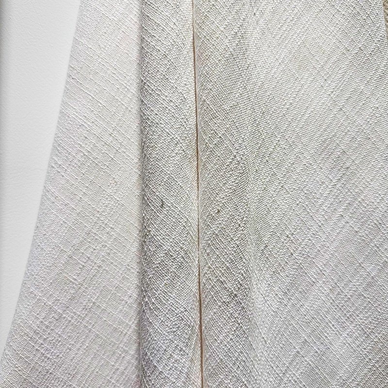 hot sale 90%Poly 10%Linen plain white linen stock fabric for curtain cushion cover and bed cover