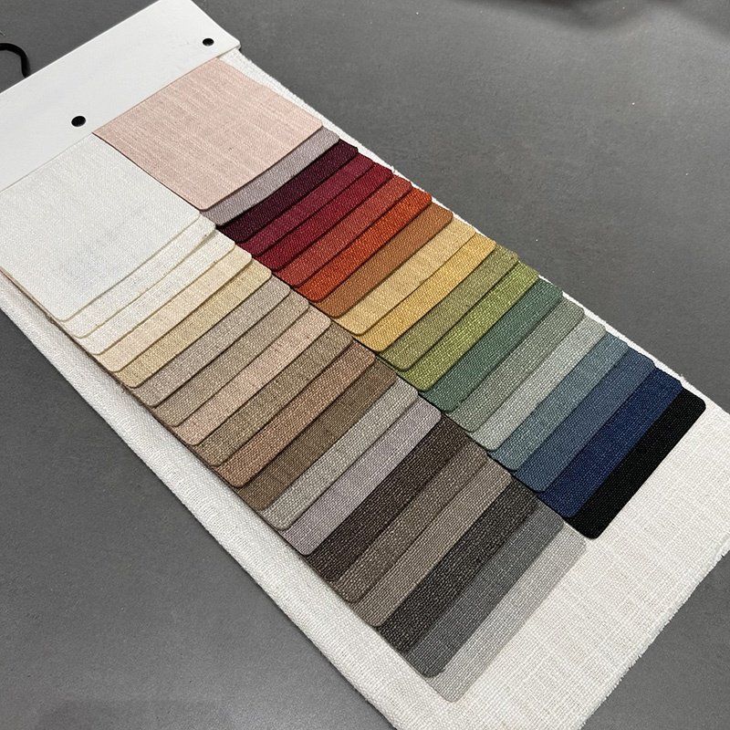 hot sale 90%Poly 10%Linen plain white linen stock fabric for curtain cushion cover and bed cover