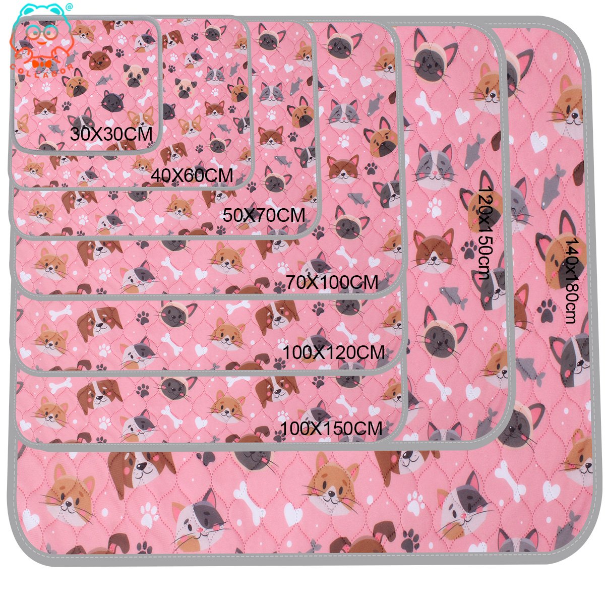 COLLABOR Washable Pee Pads Design For Hamster Reuseable Non Slip Reusable Puppy Pee Pads Bamboo Leak-Proof Pee Pad Carboni Xxxl
