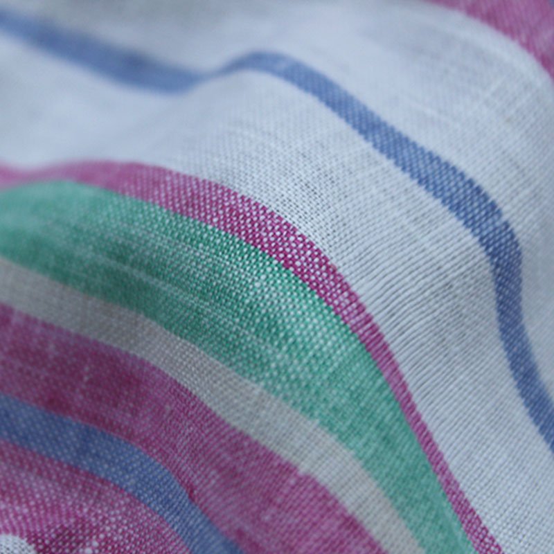 Accept customization Yarn Dyed Striped 100 Linen Fabric for Women Shirts and Dress