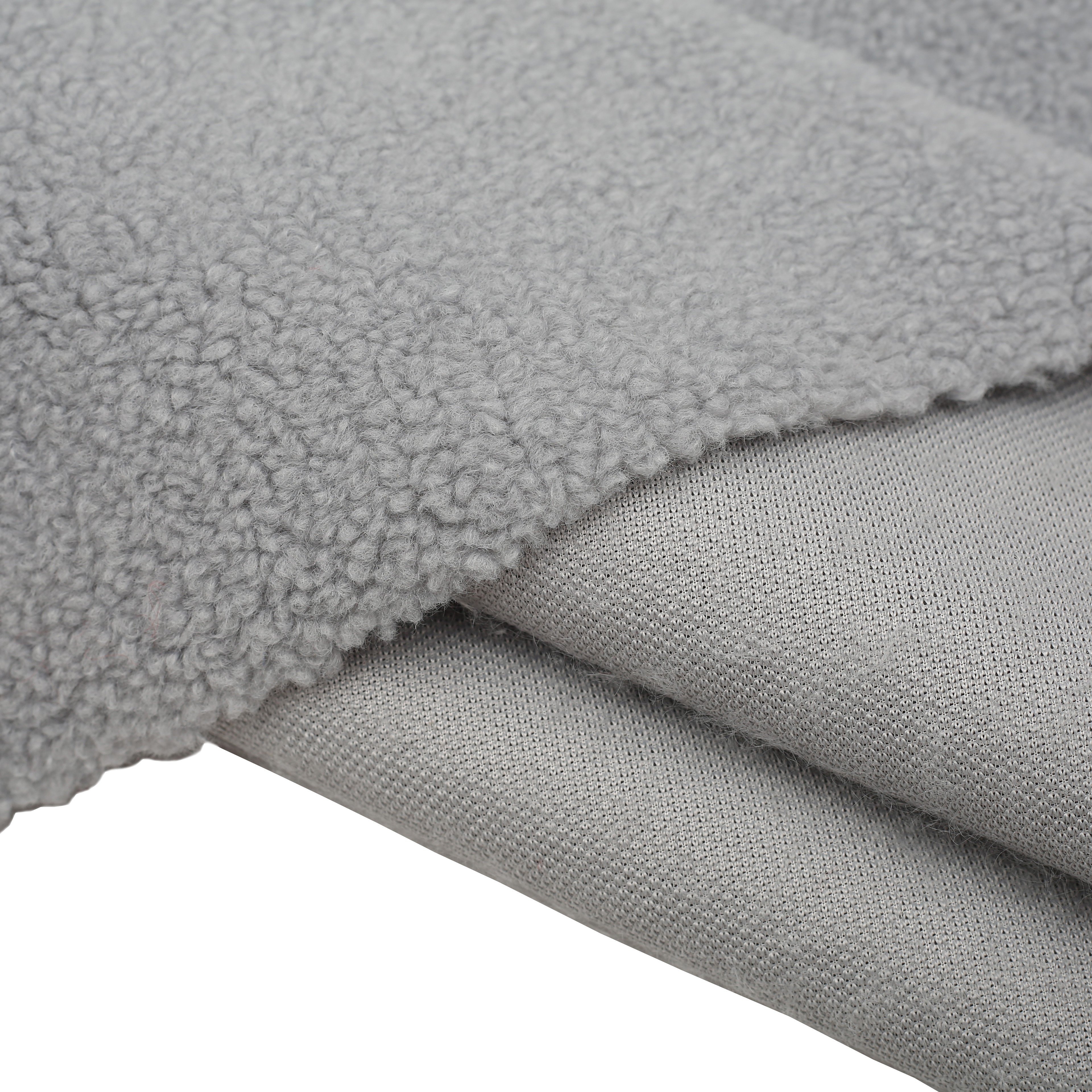 Hot Selling 100% Polyester Recycled Woven Knitted Fabric Wool Tweed Plaid Manufacturer Winter Stock Velvet Fleece Fabric