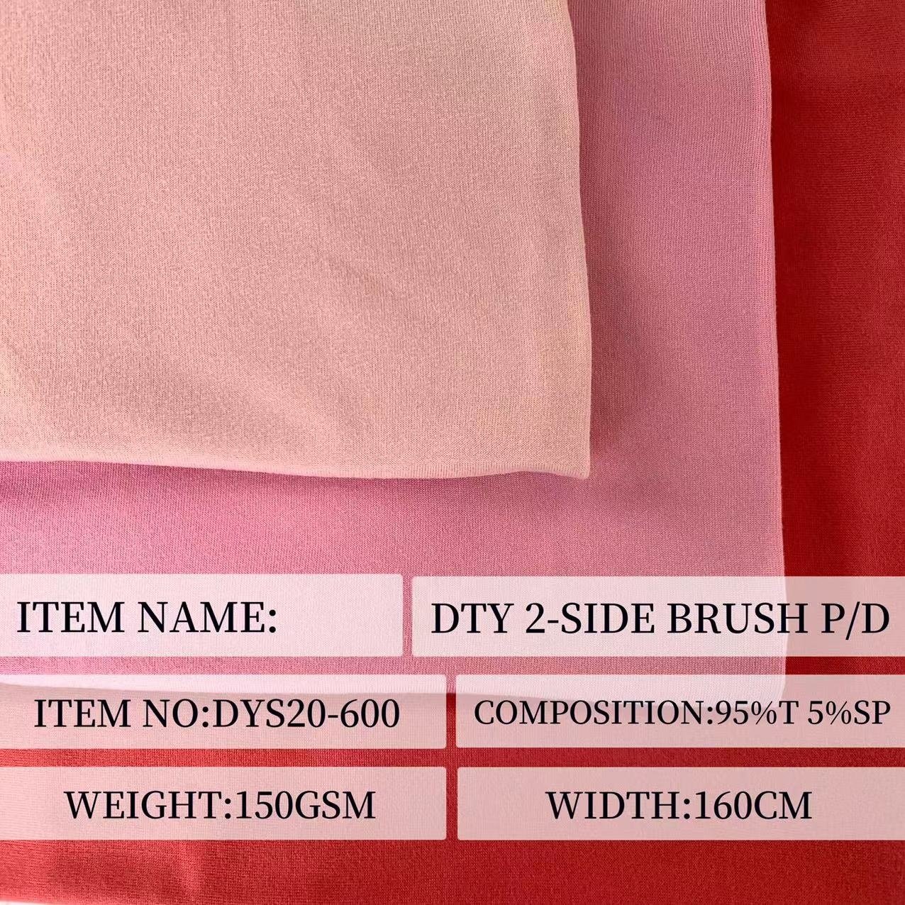 FACTORY DIRECTLY SUPPLY ESSE TEXTILE HOT SALE DTY STRETCH 2-SIDE BRUSH P/D FABRIC FOR WOMEN DRESS AND T-SHIRT