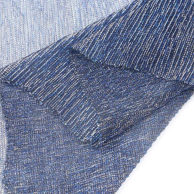 OEM custom 100% polyester 50-60gsm light weight knitted yarn dyed multi-color fabric for women clothing