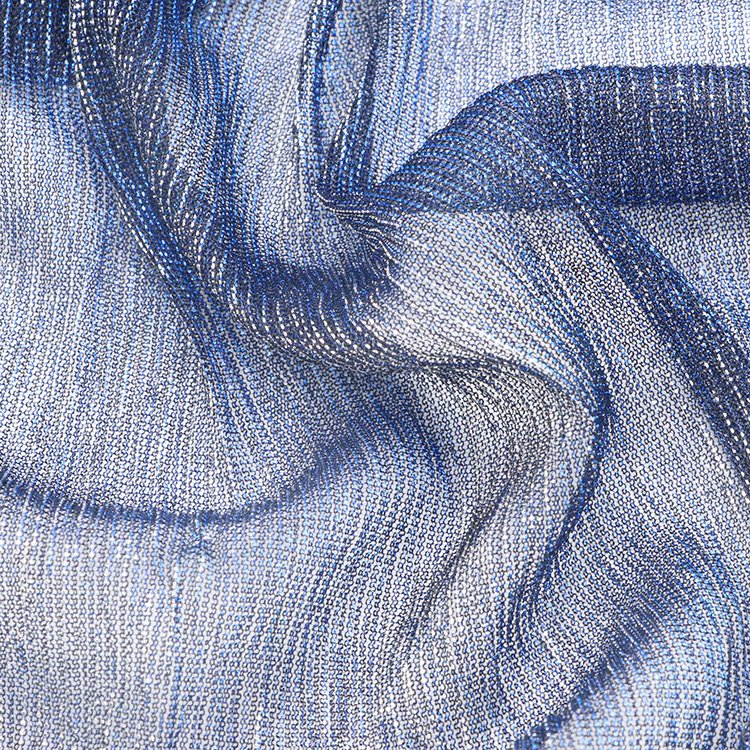OEM custom 100% polyester 50-60gsm light weight knitted yarn dyed multi-color fabric for women clothing