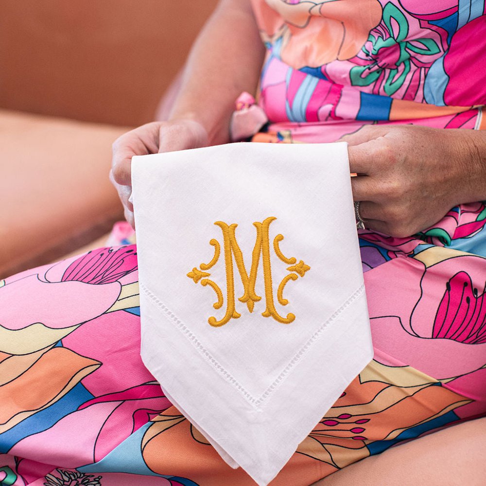 Monogram custom wine mat for hotel French luxury fabric 100% cloth Linen cocktail Napkins For wedding 6x6 inches with hemistitch