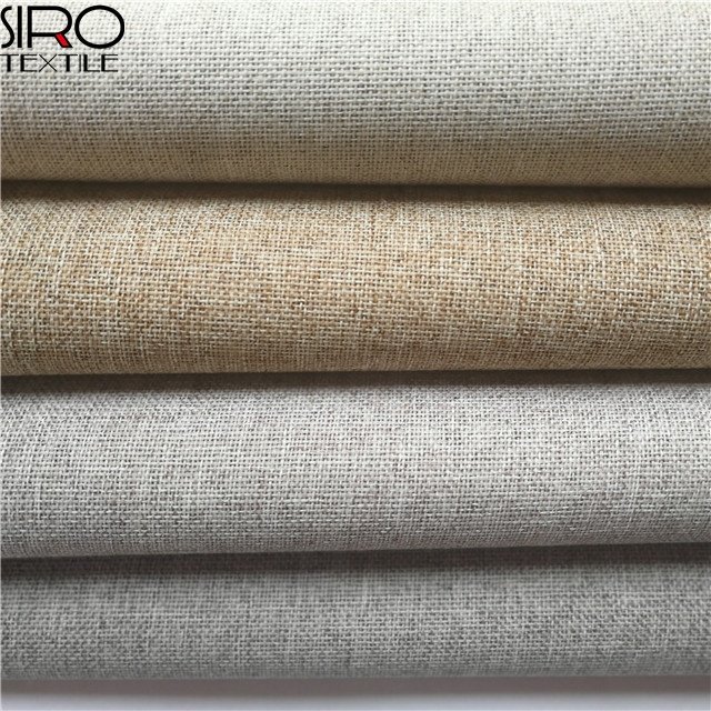 Popular flame resistant linen look 100% polyester 300cm blackout curtain fabric