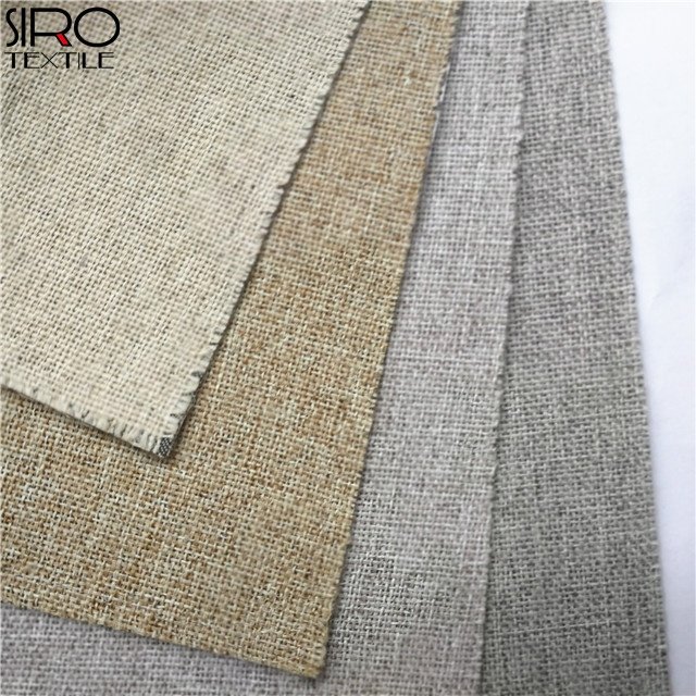Popular flame resistant linen look 100% polyester 300cm blackout curtain fabric