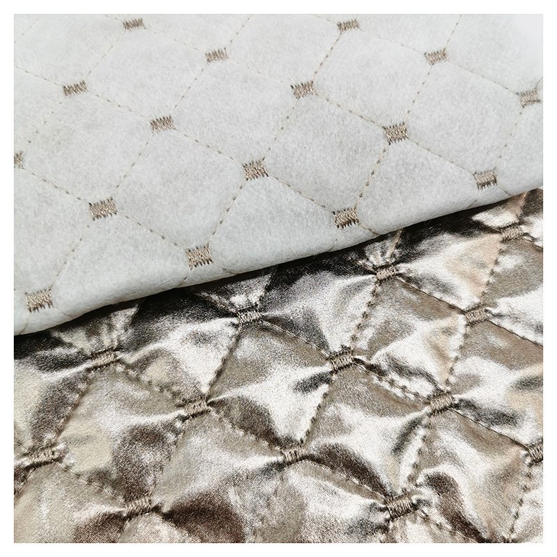 shiny quilted fabric gold stamping 100% polyester 260T pongee quilting fabric for garments/winter jacket