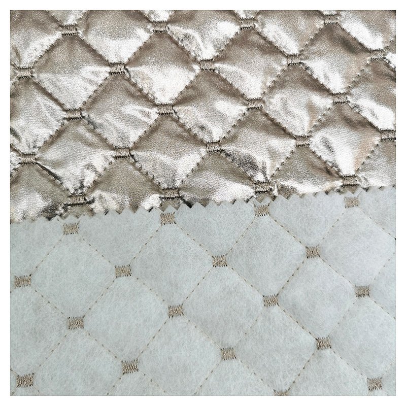 shiny quilted fabric gold stamping 100% polyester 260T pongee quilting fabric for garments/winter jacket