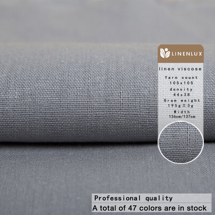 Wholesale cheap hangs well clothing men and women's pants raw material woven linen viscose dress fabric textile fabrics