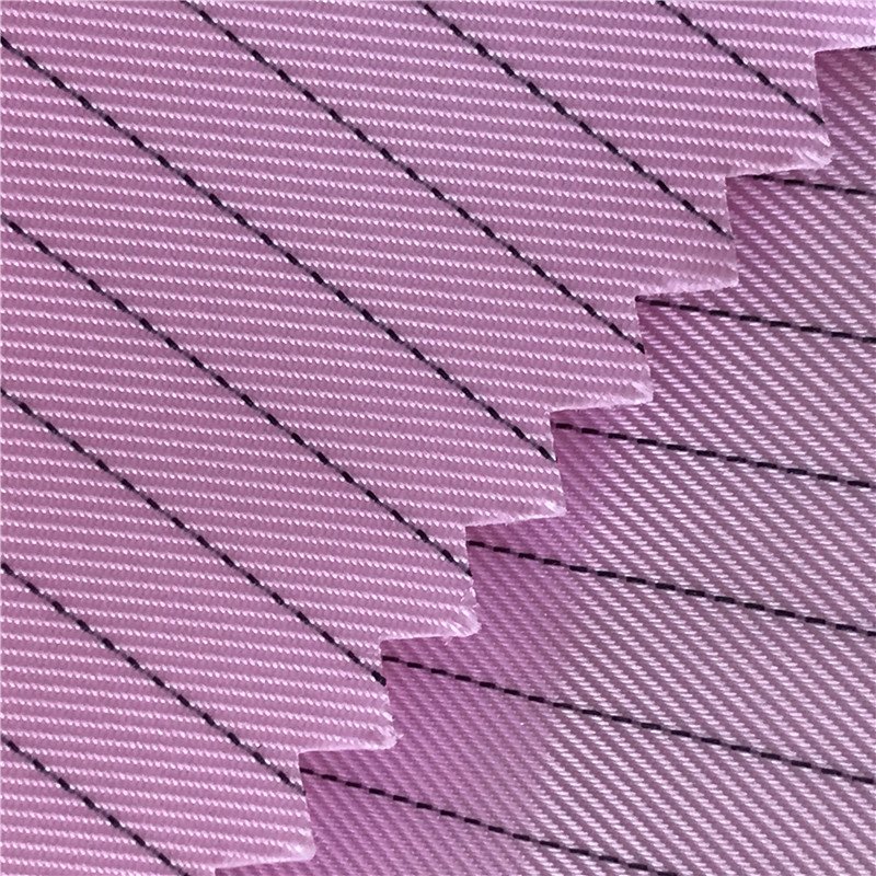 PA5/ROOSO 75D Polyester Carbon stripe twill style esd antistatic fabric for workwear uniform