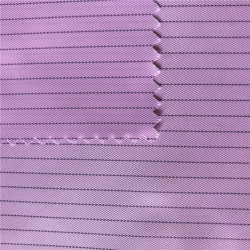 PA5/ROOSO 75D Polyester Carbon stripe twill style esd antistatic fabric for workwear uniform