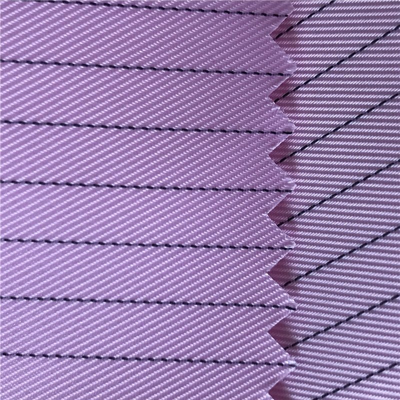 PA5/ROOSO 75D Polyester Carbon stripe twill style esd antistatic fabric for workwear uniform