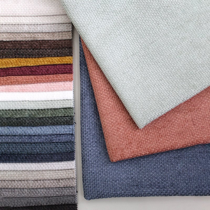 Custom Print Soft Imitation Linen Woven Polyester Upholstery Materials Fabric