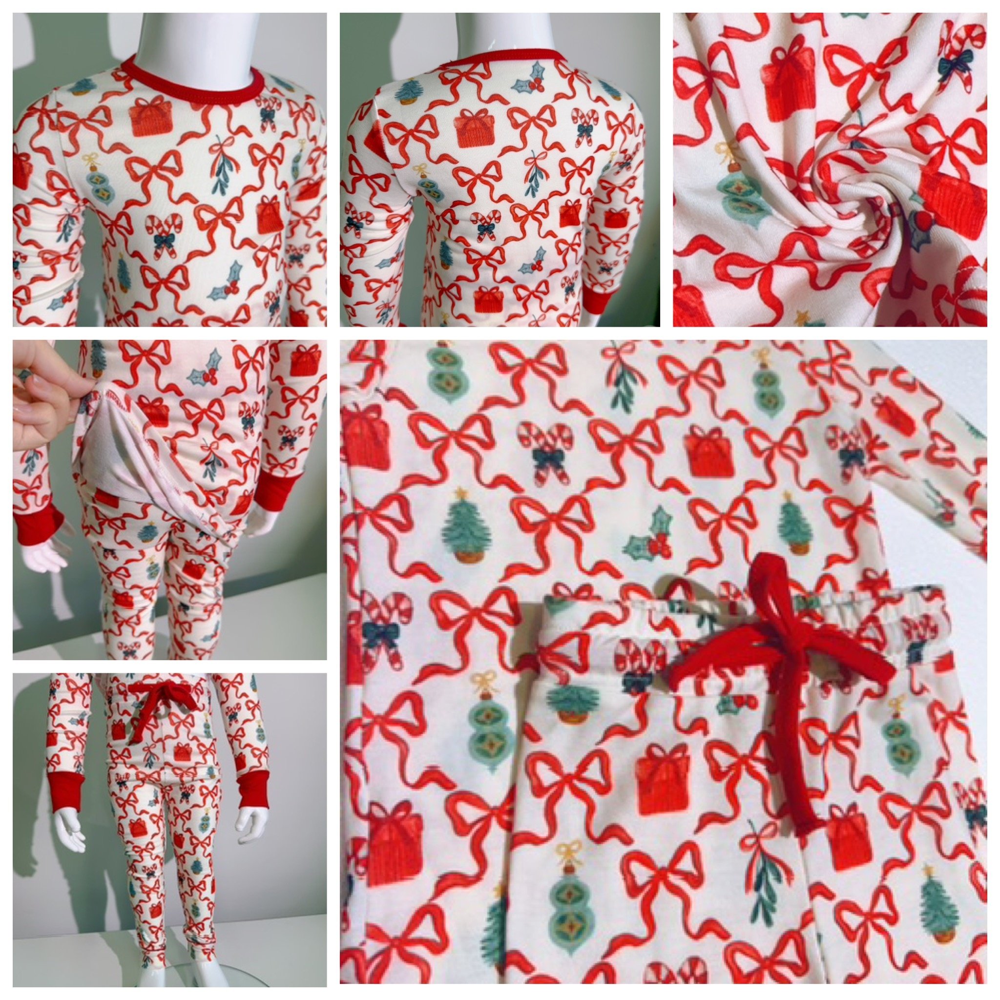 New 95% Bamboo Mom & daughter Christmas Sleepwear Outfits Toddler Baby Boutique Kids Christmas Family Pajamas Sets