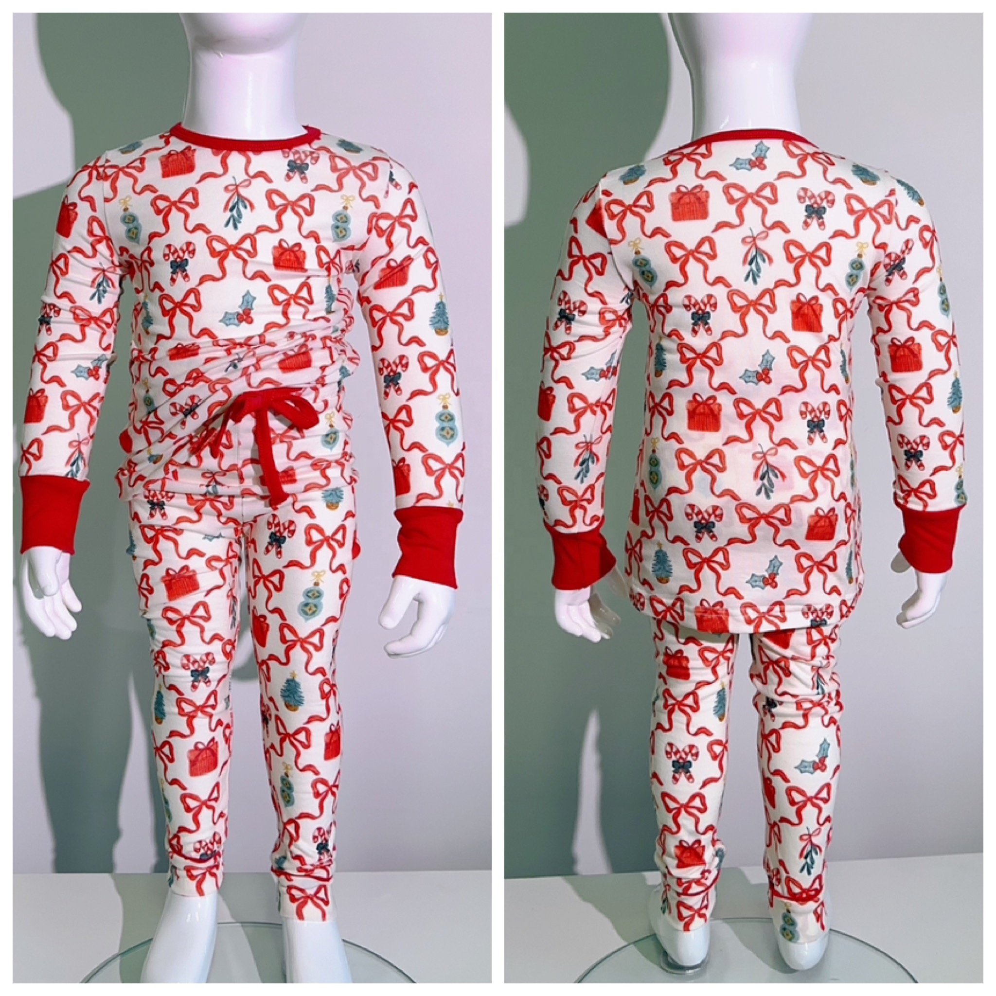 New 95% Bamboo Mom & daughter Christmas Sleepwear Outfits Toddler Baby Boutique Kids Christmas Family Pajamas Sets