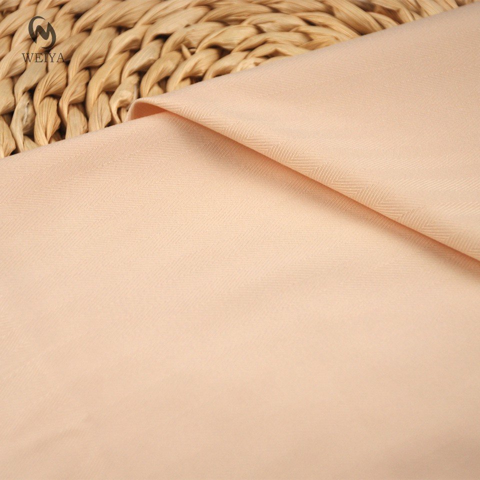 Woven factory custom stretch solids pocket lining herringbone calvary twill bamboo fiber shirting fabric