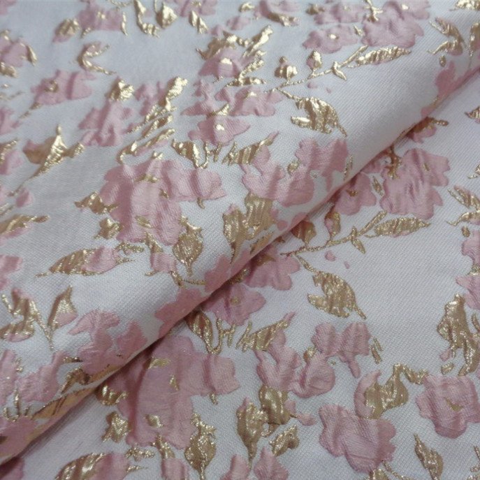 New design china textile supplier 100%polyester woven customize fashion 3D flower yarn dyed brocade jacquard fabrics for dress