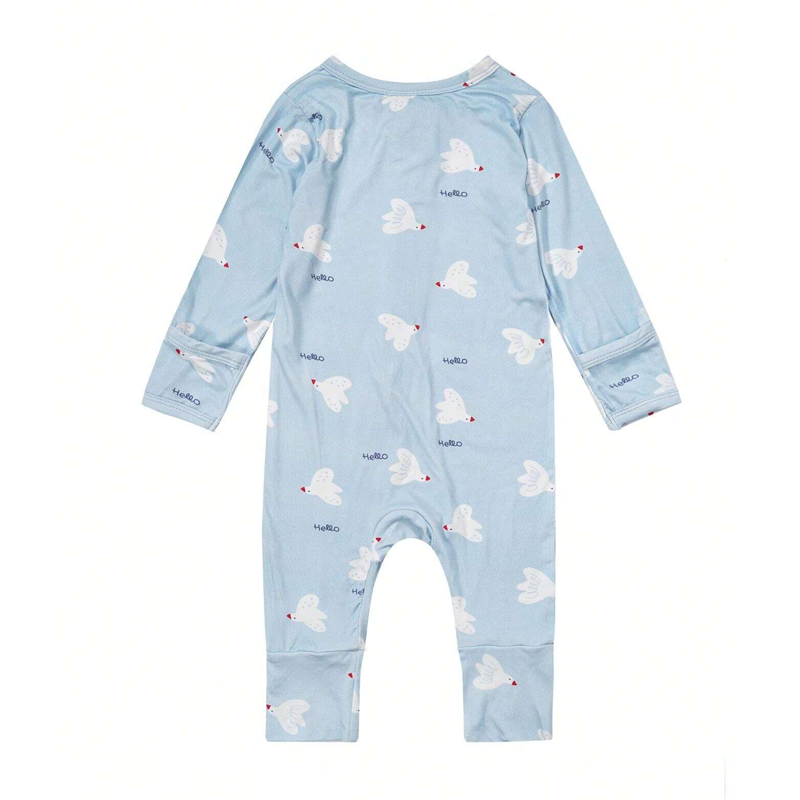 Hot Sale New Born Toddler Sleepsuit Animal Custom Printing Long Sleeves Baby Romper Organic Bamboo 100% Cotton Baby Clothes