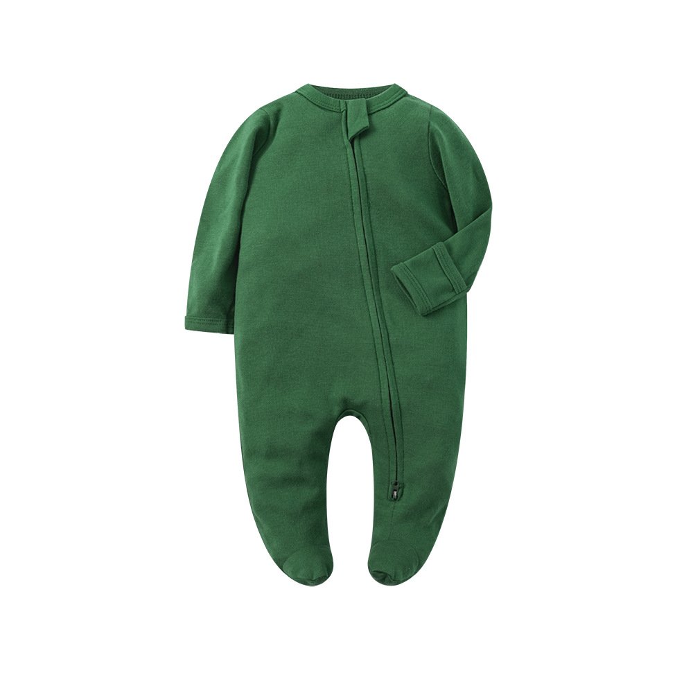 Hongbo 2024 baby clothes bamboo spandex OEM infant boys and girls footied bodysuit Long sleeved newborn baby romper 0-3 years