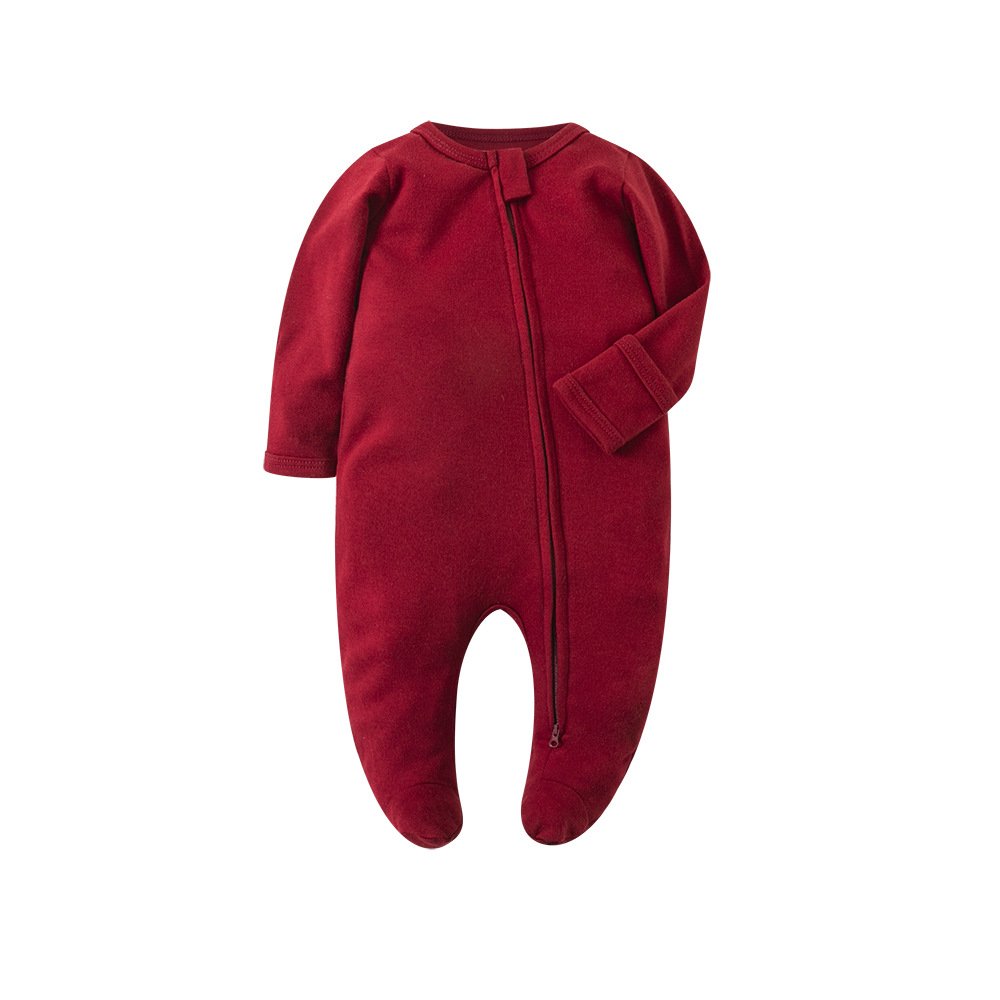Hongbo 2024 baby clothes bamboo spandex OEM infant boys and girls footied bodysuit Long sleeved newborn baby romper 0-3 years