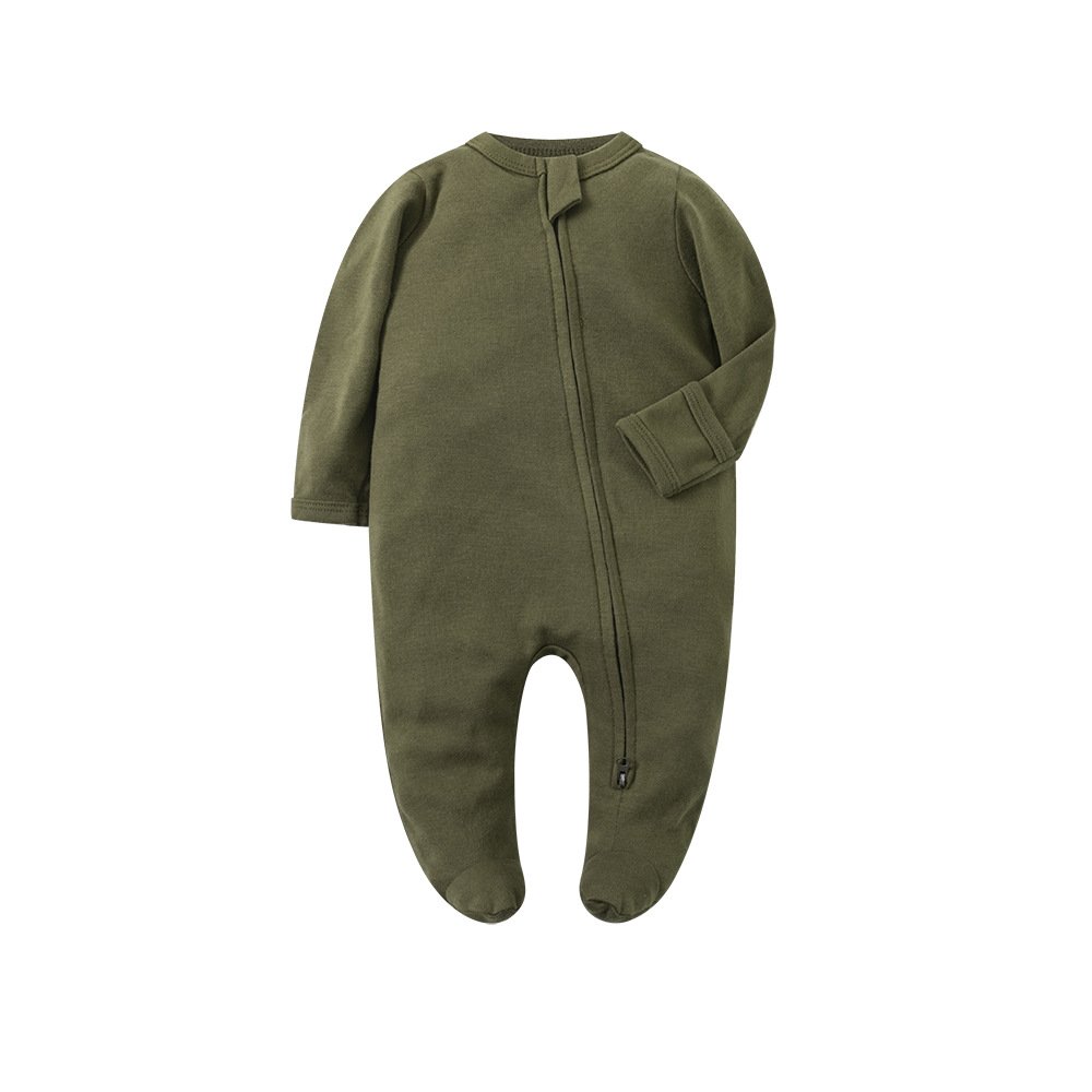 Hongbo 2024 baby clothes bamboo spandex OEM infant boys and girls footied bodysuit Long sleeved newborn baby romper 0-3 years