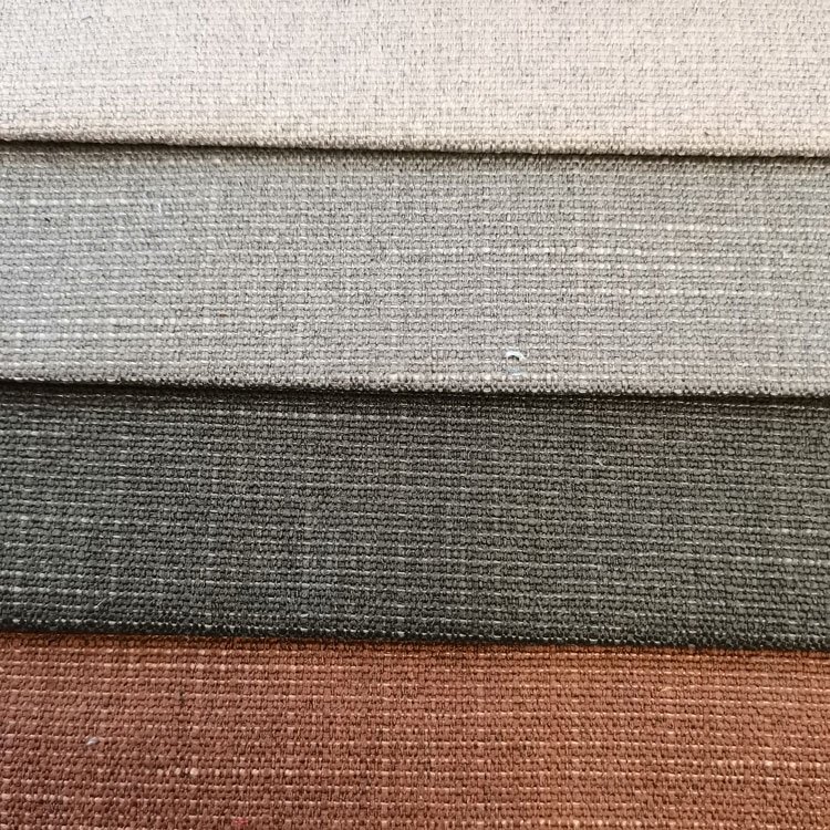 Free Sample Home Deco 100Polyester Linen Like Fabric Linen Woven Sofa Fabric Faux Linen