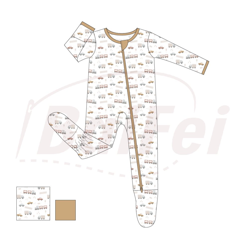 Custom Print Bamboo Fabric Newborn baby Rompers Clothes Onesie Zipper Baby Bamboo Pajamas Viscose Toddler Sleepwear Clothes