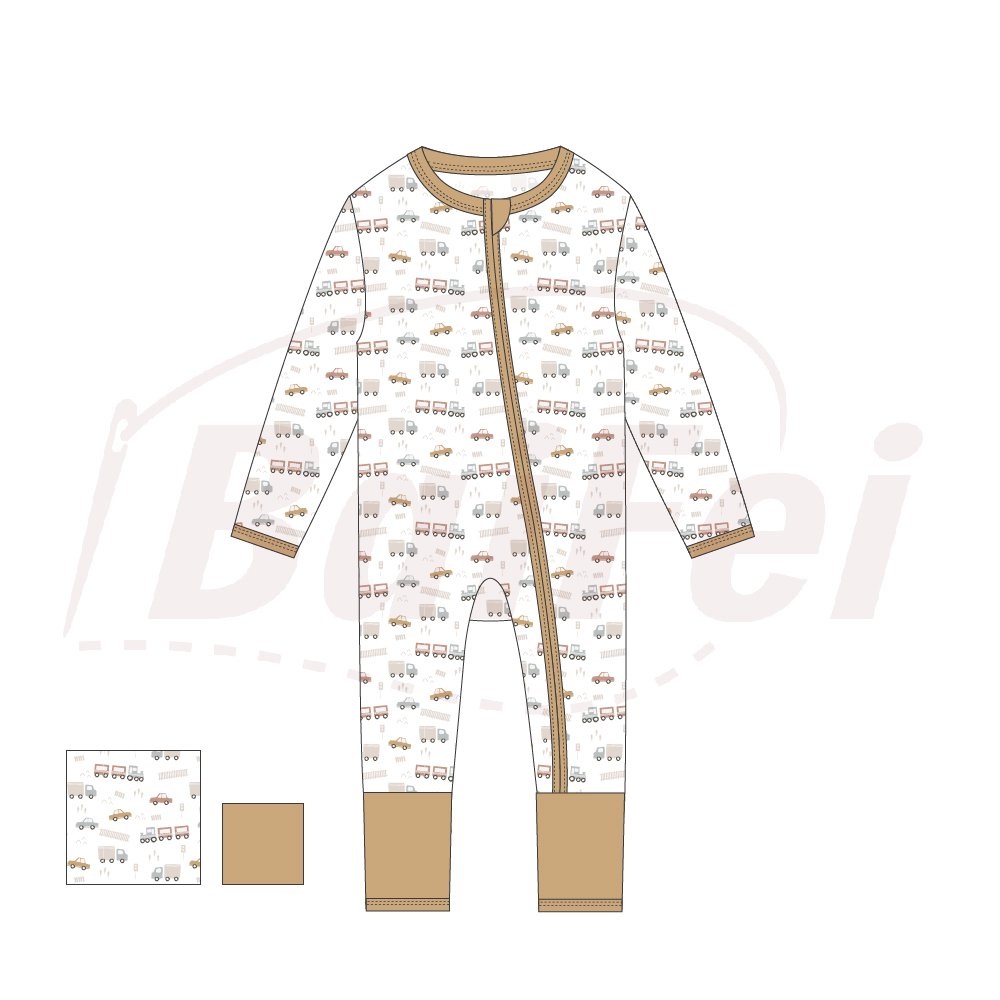 Custom Print Bamboo Fabric Newborn baby Rompers Clothes Onesie Zipper Baby Bamboo Pajamas Viscose Toddler Sleepwear Clothes