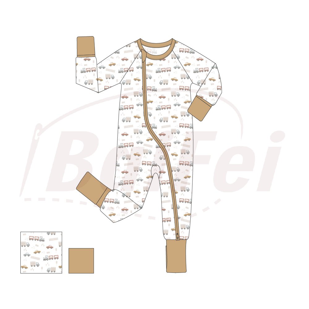 Custom Print Bamboo Fabric Newborn baby Rompers Clothes Onesie Zipper Baby Bamboo Pajamas Viscose Toddler Sleepwear Clothes