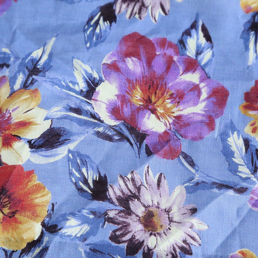 Digital printing floral design on 100% Linen fabric for dresses