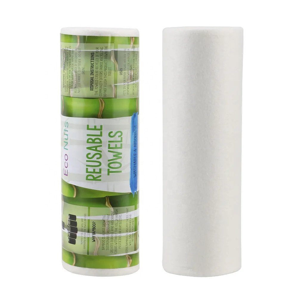 Non-woven Needle Punch Rayon Bamboo Wash Cloth Reusable Bamboo Cleaning Towels