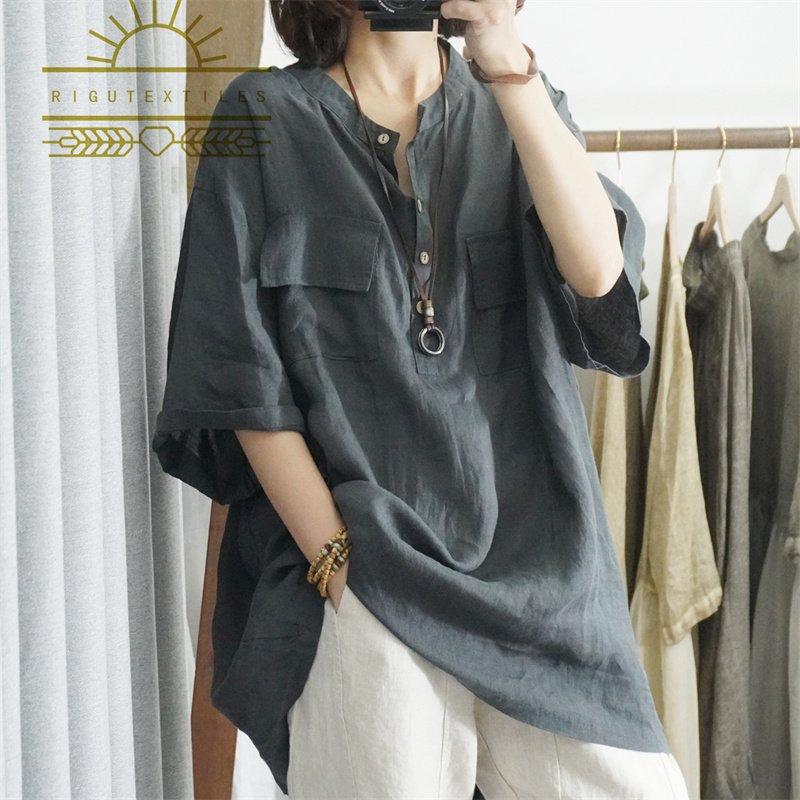 RIGU Textiles Factory Direct Sales Organic Cotton Linen Fabric For linen tank top womens