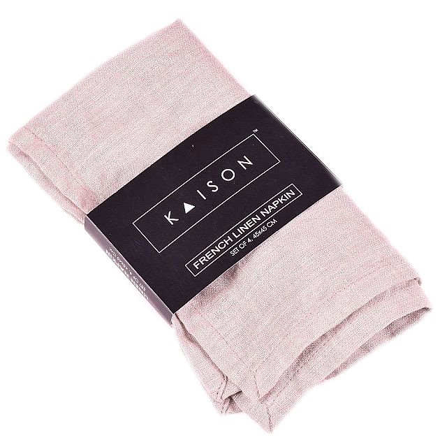 Cotton Linen Beige Table Napkin with Rolled Hem Custom Embroidery Hemstitch Plain Weave Fabric for Weddings-Wholesale
