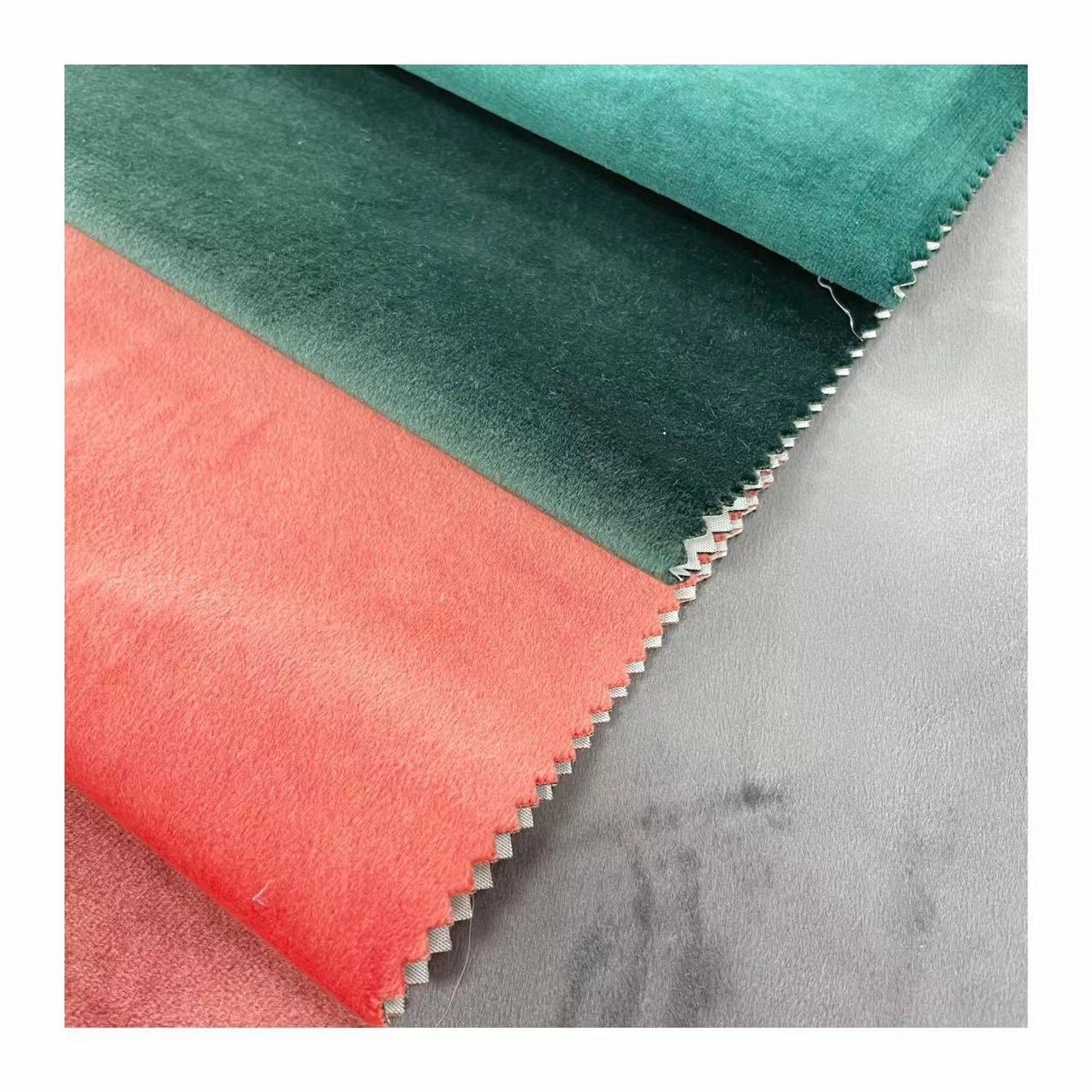 Soft Velvet Plain Looking Two Side Fabric 100% Blackout Curtain Living Room Sound Proof Blackout Fabric
