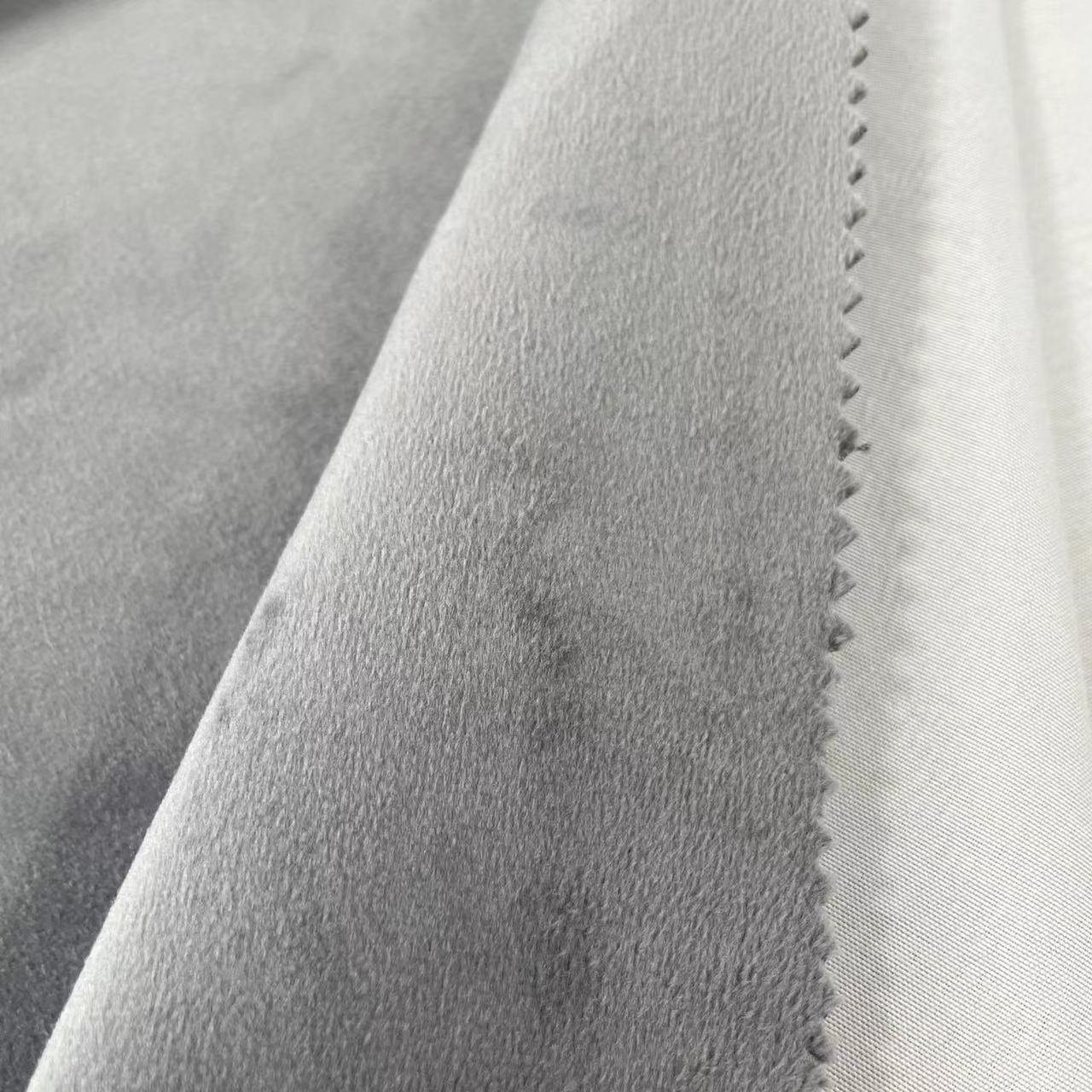 Soft Velvet Plain Looking Two Side Fabric 100% Blackout Curtain Living Room Sound Proof Blackout Fabric