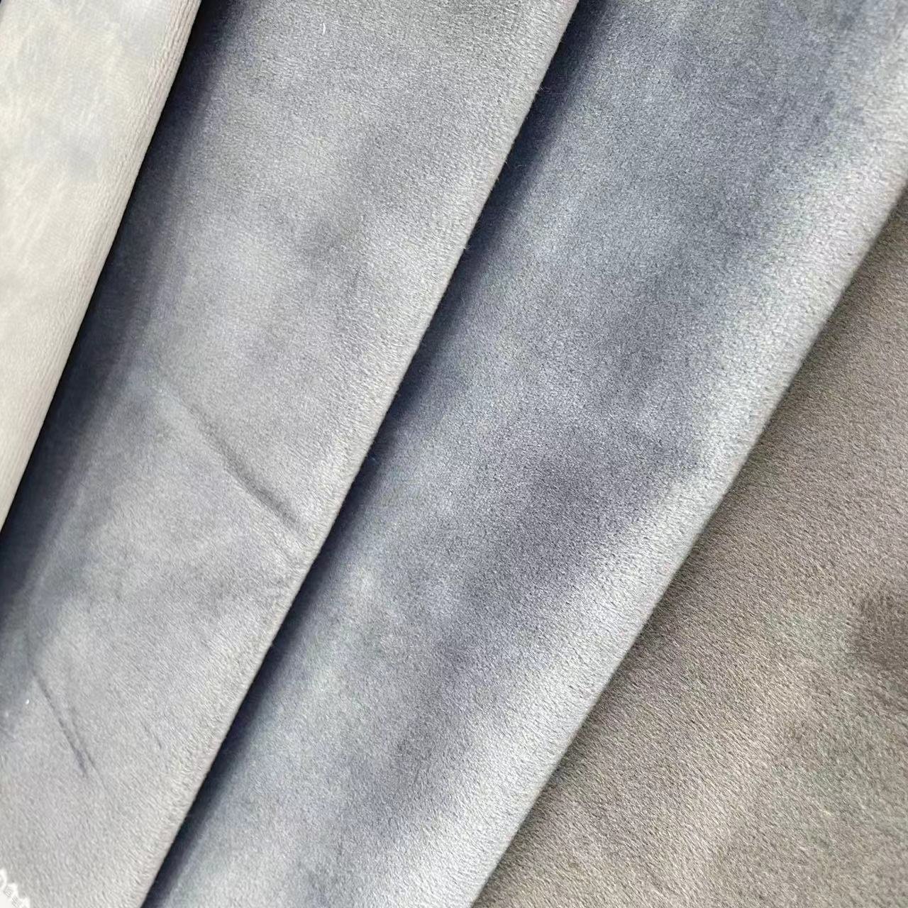 Soft Velvet Plain Looking Two Side Fabric 100% Blackout Curtain Living Room Sound Proof Blackout Fabric