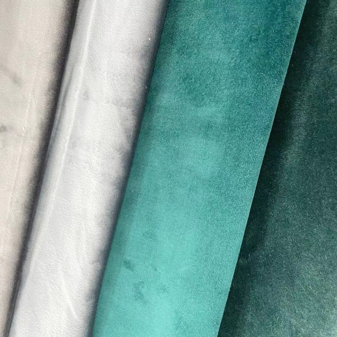 Soft Velvet Plain Looking Two Side Fabric 100% Blackout Curtain Living Room Sound Proof Blackout Fabric