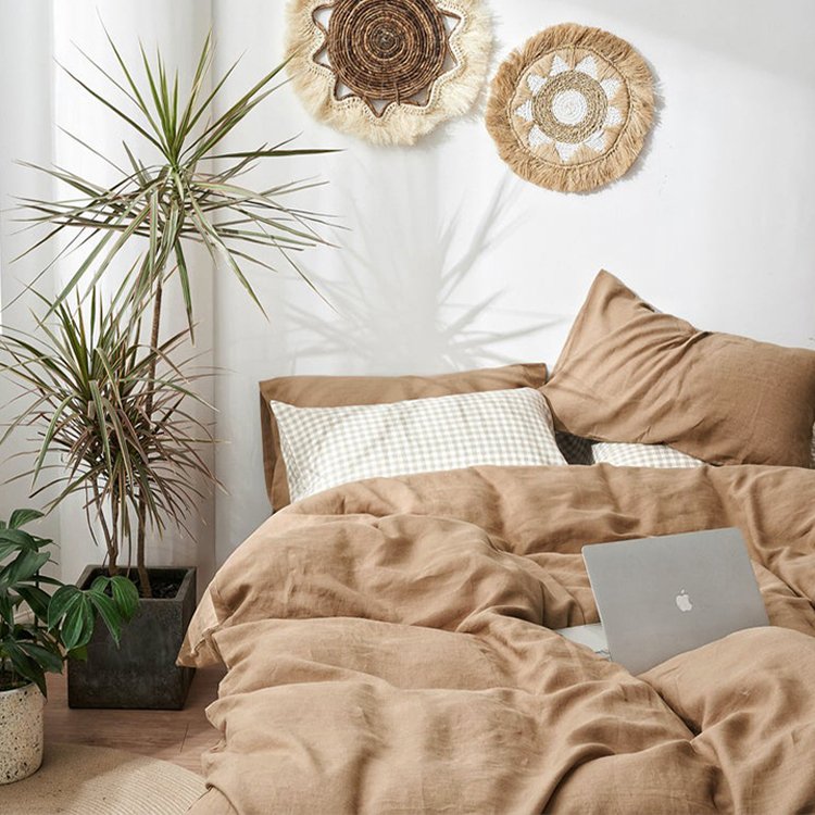 French linen bedding made of stone washed linen fabrics anti-bacteria linen pillow case luxury cushion cover Europe pillows