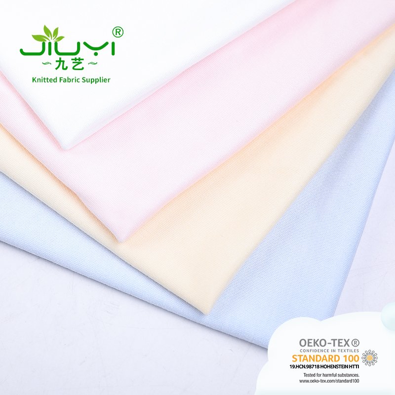 Products Plain Knitted Organic Cotton And Bamboo Fabric Interlock 30 Cotton 70 Bamboo Fiber Shirting Fabric For Baby Blanket