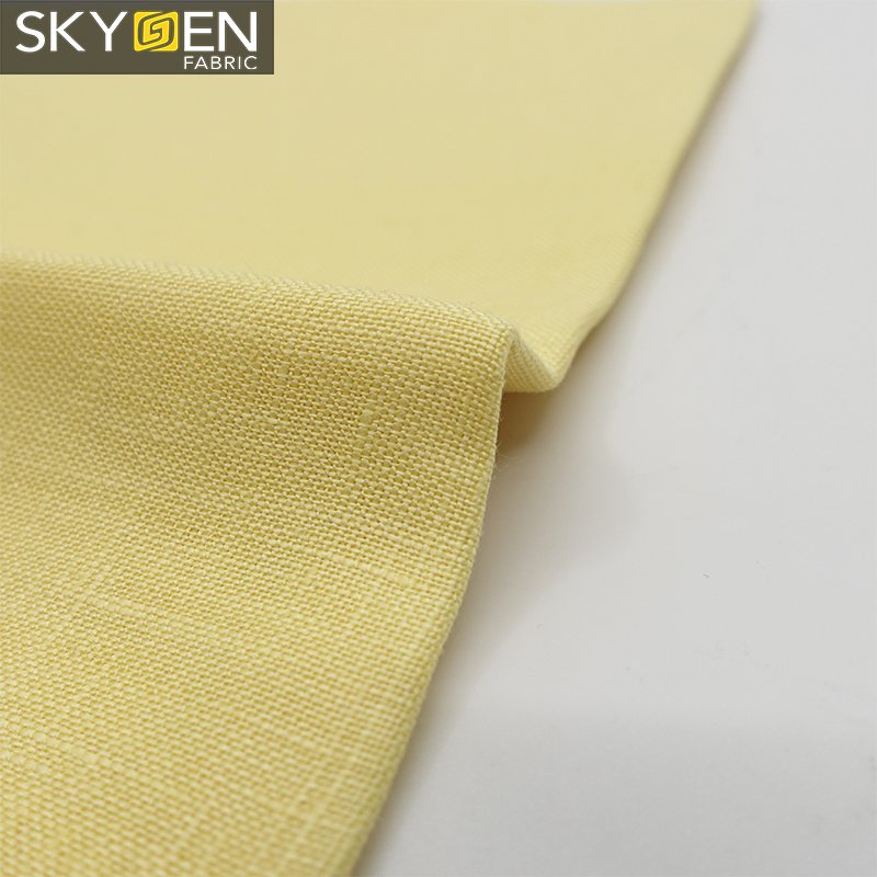 Skygen 150gsm 200 colors shirts dress summer textile china manufacturer solid 100 pure linen fabric