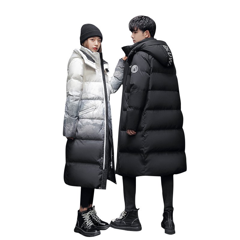 Men's Stylish Long Winter Trench Coats Thick Windbreaker with Cotton Filling Woolen Fabric Button Decoration for Cold Weather