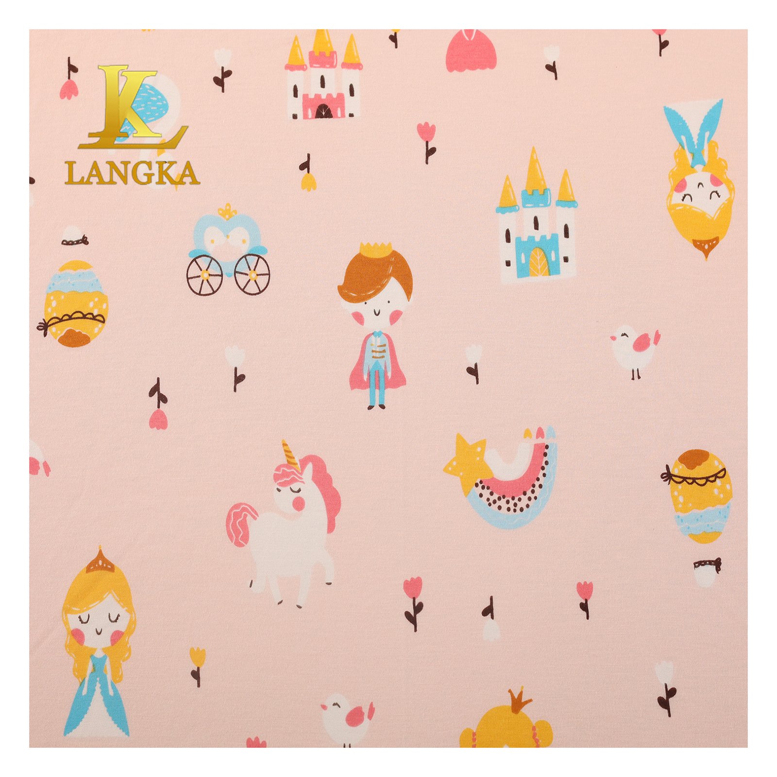 Langka Custom Super Soft Organic 190GSM Printed 70% Bamboo 30% Cotton Jersey Fabric For Kids Garment Sleepwear
